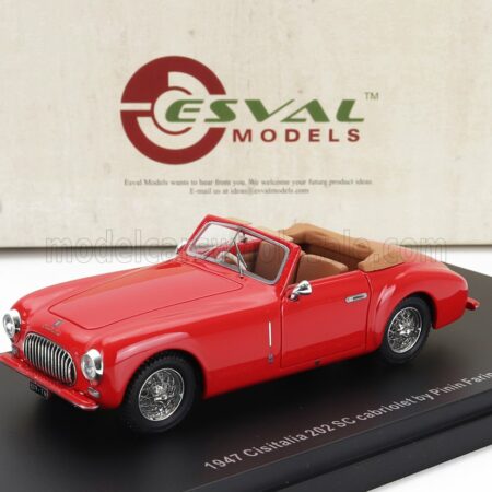 ESVAL MODEL 1/43 CISITALIA | 202 SC STABILIMENTI FARINA CABRIOLET OPEN 1947 | RED