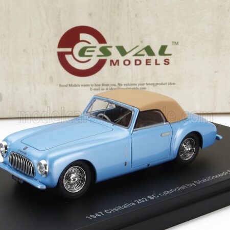 ESVAL MODEL 1/43 CISITALIA | 202 SC STABILIMENTI FARINA CABRIOLET CLOSED 1947 | LIGHT BLUE CREAM