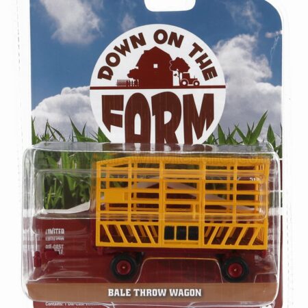 GREENLIGHT 1/64 TRAILER | BALE THROW WAGON FOR TRACTOR | YELLOW