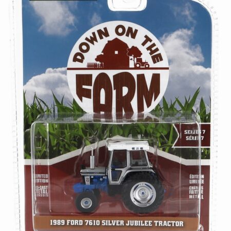 GREENLIGHT 1/64 FORD USA | 7610 TRACTOR SILVER JUBILEE 1989 | WHITE BLUE