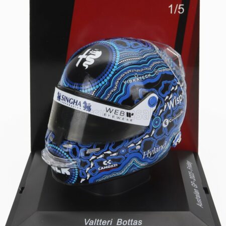 SPARK-MODEL 1/5 BELL HELMET | F1  CASCO HELMET ALFA ROMEO C43 TEAM STAKE N 77 AUSTRALIAN GP 2023 VALTTERI BOTTAS | 2 TONE BLUE BLACK