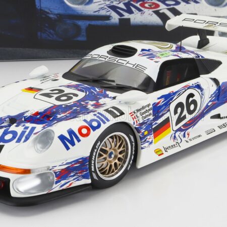 WERK83 1/18 PORSCHE | 911 GT1 3.2L TURBO TEAM PORSCHE AG MOBIL1 N 26 3rd 24h LE MANS 1996 Y.DALMAS -  K.WENDLINGER - S.GOODYEAR | WHITE BLUE