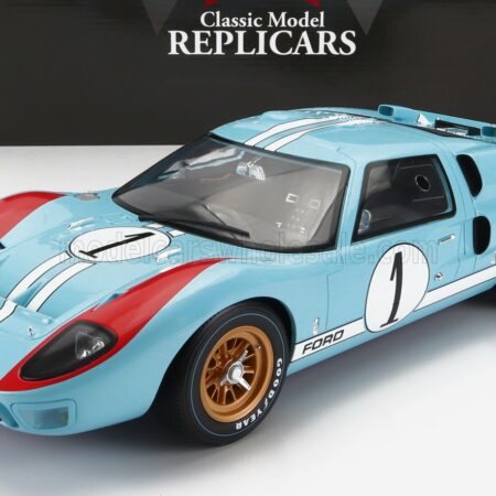 CMR 1/12 FORD USA | GT40 MKII 7.0L V8 TEAM SHELBY AMERICAN INC. N 1 2nd (BUT REALLY WINNER) 24h LE MANS 1966 K.MILES - D.HULME | LIGHT BLUE