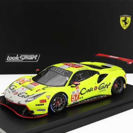 LOOKSMART 1/43 FERRARI | 488 GTE EVO 3.9L TURBO V8 TEAM KESSEL RACING N 57 24h LE MANS 2023 SCOTT HUFFAKER - TAKESHI KIMURA - DANIEL SERRA | YELLOW