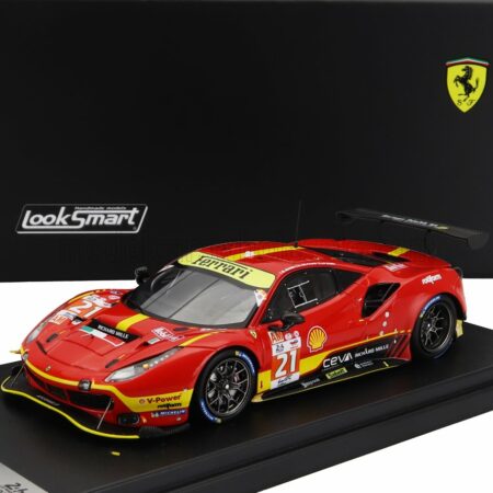 LOOKSMART 1/43 FERRARI | 488 GTE EVO 3.9L TURBO V8 TEAM AF CORSE N 21 24h LE MANS 2023 SIMON MANN - ULYSSE DE PAUW - JULIEN PIGUET | RED YELLOW