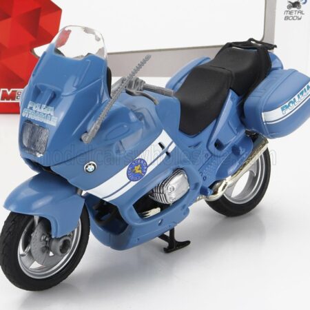 MONDOMOTORS 1/18 BMW | R1200RT POLIZIA 2001 | LIGHT BLUE WHITE