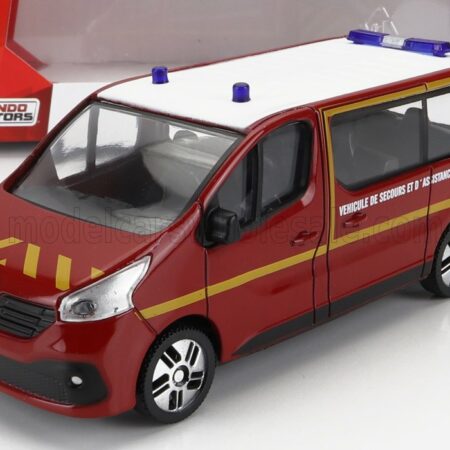 MONDOMOTORS 1/43 RENAULT | TRAFIC MINIBUS SAPEURS POMPIERS 2020 | RED WHITE