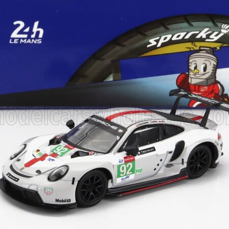 SPARK-MODEL 1/64 PORSCHE | 911 991-2 RSR-19 4.2L TEAM PORSCHE GT N 92 3rd LMGTE PRO CLASS 24h LE MANS 2021 M.CHRISTENSEN - K.ESTRE - N.JANI | WHITE GREY RED