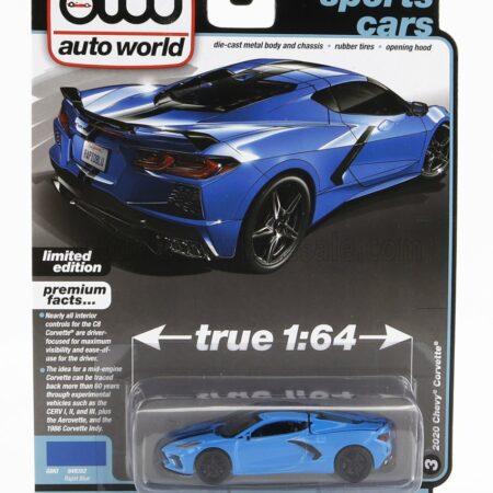 AUTOWORLD 1/64 CHEVROLET | CORVETTE 2020 | BLUE BLACK