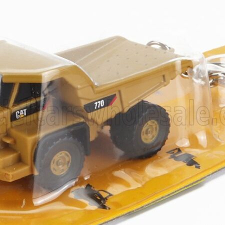 DM-MODELS 1/100 CATERPILLAR | PORTACHIAVI - KEYRING CAT770 CASSONE RIBALTABILE CAVA MINERARIA - HIGHWAY TRUCK - CM.5.5 | YELLOW BLACK