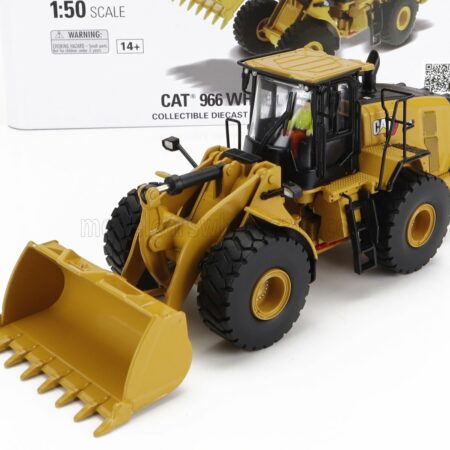 DM-MODELS 1/50 CATERPILLAR | CAT966 RUSPA GOMMATA - SCRAPER TRACTOR WHEEL LOADER | YELLOW BLACK