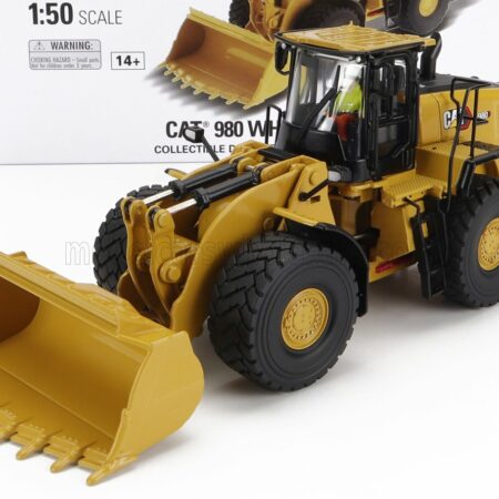 DM-MODELS 1/50 CATERPILLAR | CAT980 RUSPA GOMMATA - SCRAPER TRACTOR WHEEL LOADER | YELLOW BLACK