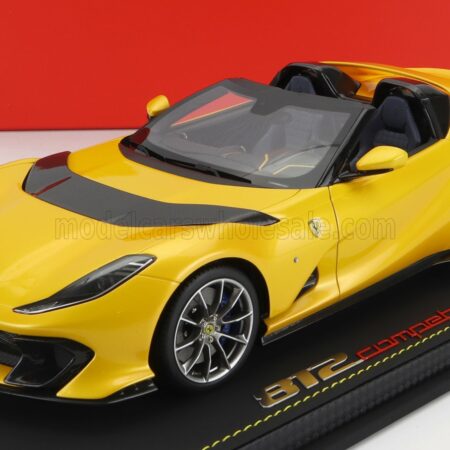 BBR-MODELS 1/18 FERRARI | 812 COMPETIZIONE A SPIDER 2022 - CON VETRINA - WITH SHOWCASE | GIALLO TRISTRATO - YELLOW MET