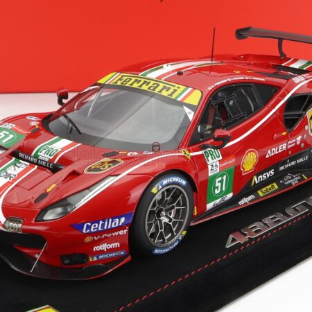 BBR-MODELS 1/18 FERRARI | 488 GTE 3.9L TURBO V8 TEAM AF CORSE N 51 WINNER LMGTE PRO CLASS 24h LE MANS 2021 J.CALADO - A.PIER GUIDI - C.LEDOGAR - CON VETRINA - WITH SHOWCASE | RED