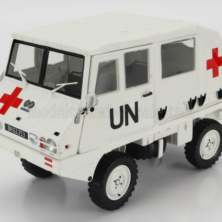 SCHUCO 1/18 STEYR-PUCH | HAFLINGER UN AMBULANCE 1975 | WHITE