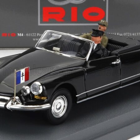 RIO-MODELS 1/43 CITROEN | DS19 CABRIOLET PERSONAL CAR GENERAL CHARLES DE GAULLE VISIT DJIBUTI 1959 | BLACK