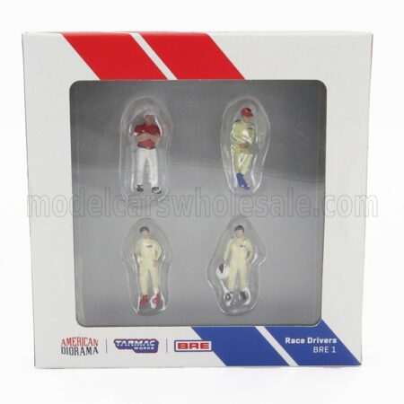 TARMAC 1/64 FIGURES | SET 4X MECHANICS | BEIGE RED