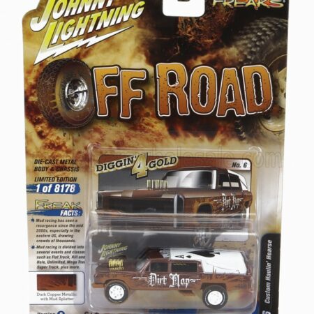 JOHNNY LIGHTNING 1/64 FORD USA | HAULIN HEARSE - CARRO FUNEBRE - FUNERAL CAR OFF ROAD 1970 | BROWN WHITE