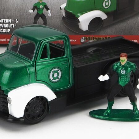 JADA 1/32 CHEVROLET | COE TRUCK WITH GREEN LANTERN FIGURE 1952 | GREEN BLACK