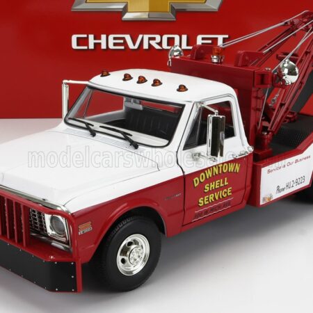 GREENLIGHT 1/18 CHEVROLET | C-30 TRUCK 1972 - CARRO ATTREZZI - WRECKER ROAD SERVICE | RED WHITE