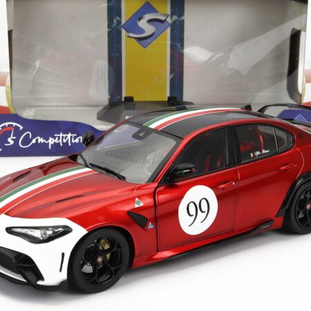 SOLIDO 1/18 ALFA ROMEO | GIULIA GTAm N 99 RACING 2022 | ALFA RED WHITE