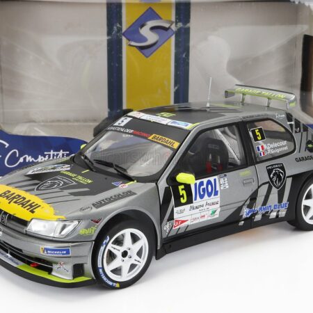 SOLIDO 1/18 PEUGEOT | 306 MAXI TEAM SEBASTIAN LOEB RACING N 5 RALLY MONT BLANC 2021 F.DELECOUR - J.R.GUIGONNET | GREY BLACK