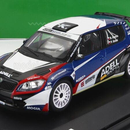 ABREX 1/43 SKODA | FABIA II FL S2000 TEAM ADELL MOGUL RACING N 0 RALLY 2010 R.KRESTA - P.GROSS | BLUE WHITE BLACK