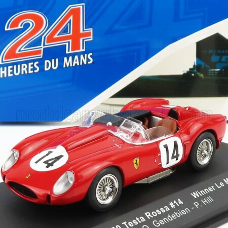 IXO-MODELS 1/43 FERRARI | 250 TR TESTAROSSA 3.0L V12 TEAM SCUDERIA FERRARI N 14 WINNER 24h LE MANS 1958 O.GENDEBIEN - P.HILL | RED