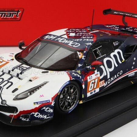 LOOKSMART 1/43 FERRARI | 488 GTE EVO 3.9L TURBO V8 TEAM AF CORSE N 61 24h LE MANS 2022 L.PRETTE - C.GRUNEWALD - V.ABRIL | WHITE BLUE