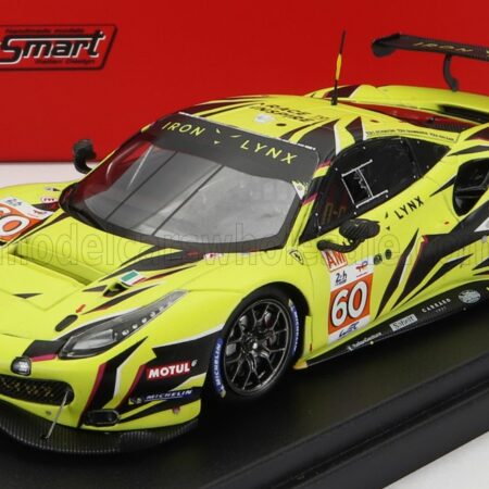 LOOKSMART 1/43 FERRARI | 488 GTE EVO 3.9L TURBO V8 TEAM IRON LYNX N 60 24h LE MANS 2022 C.SCHIAVONI - A.BALZAN - R.GIAMMARIA | YELLOW BLACK