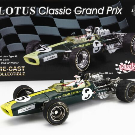 QUARTZO 1/18 LOTUS | F1  49 TEAM LOTUS N 5 WINNER USA GP 1967 JIM CLARK | GREEN YELLOW