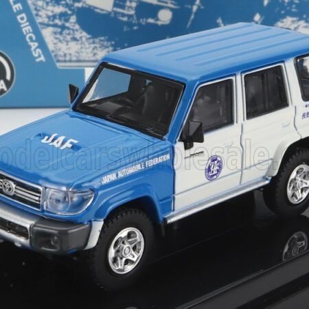 PARAGON-MODELS 1/64 TOYOTA | LAND CRUISER 76 JAF JAPAN AUTOMOBILE FEDERATION 2017 | BLUE WHITE