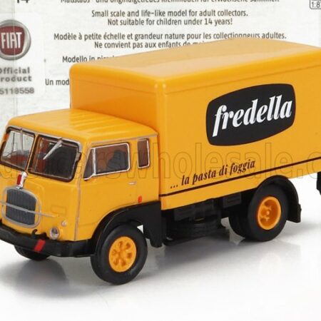 BREKINA PLAST 1/87 FIAT | 642 TRUCK CASSONATO PASTA FREDELLA 2-ASSI 1962 | YELLOW BLACK