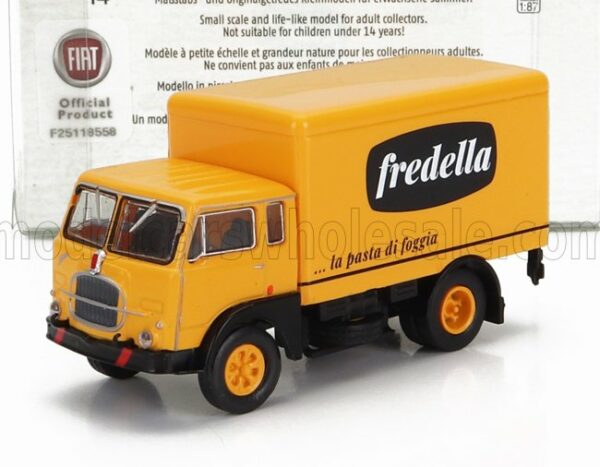 BREKINA PLAST 1/87 FIAT | 642 TRUCK CASSONATO PASTA FREDELLA 2-ASSI 1962 | YELLOW BLACK