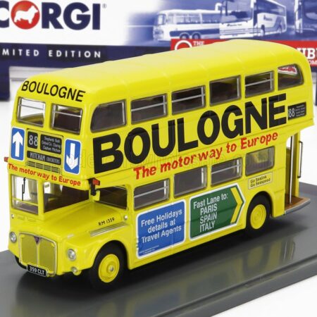 CORGI 1/76 AEC | TYPE RM AUTOBUS LONDON TRANSPORT BOULOGNE ROUTE 88 MITCHAM CRICKETERS 1949 | YELLOW