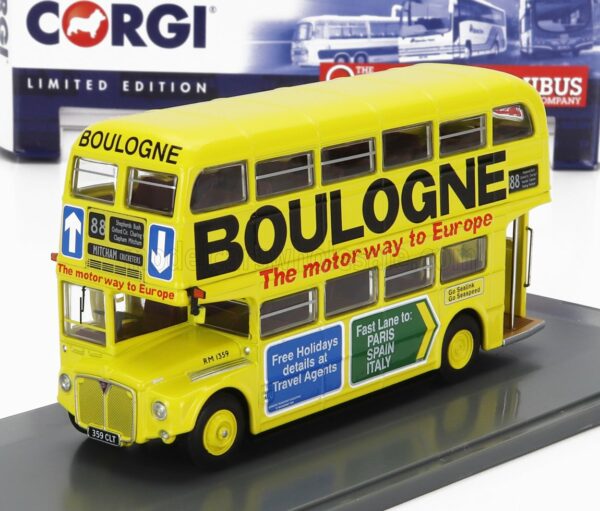 CORGI 1/76 AEC | TYPE RM AUTOBUS LONDON TRANSPORT BOULOGNE ROUTE 88 MITCHAM CRICKETERS 1949 | YELLOW