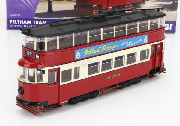 CORGI 1/76 TRAM | FELTHAM LONDON 1951 | RED CREAM