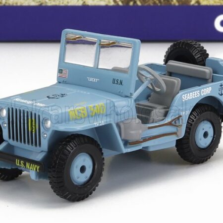 CORGI 1/43 JEEP | WILLYS SEABEES CORP MILITARY 1945 - CM. 7.0 | LIGHT BLUE