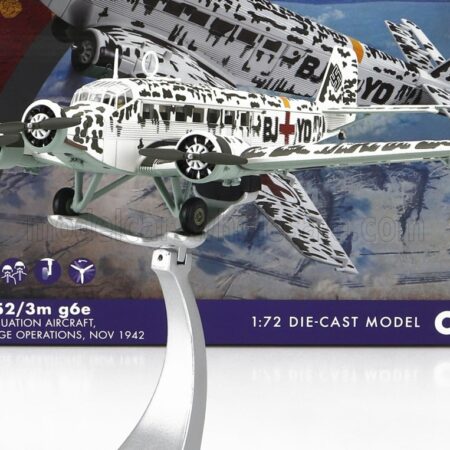 CORGI 1/72 JUNKERS | JU52/3M G6E MILITARY MEDICAL EVACUATION AIRPLANE 1942 | WHITE BLACK