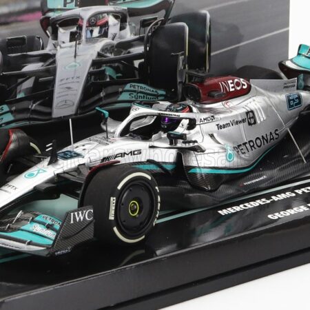 MINICHAMPS 1/43 MERCEDES GP | F1 W13E TEAM MERCEDES-AMG PETRONAS F1 N 63 3rd AUSTRALIAN GP 2022 GEORGE RUSSEL | SILVER GREEN