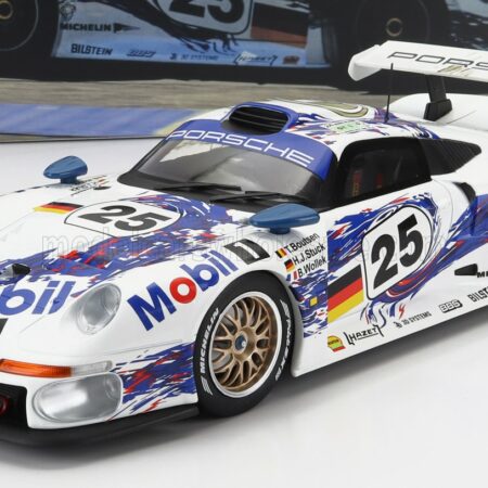 WERK83 1/18 PORSCHE | 911 GT1 3.2L TURBO TEAM PORSCHE AG MOBIL1 N 25 2nd 24h LE MANS 1996 T.BOUTSEN - H.J.STUCK - B.WOLLEK | WHITE BLUE