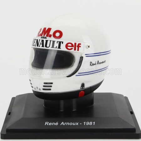 EDICOLA 1/5 HELMET | F1  CASCO - RENAULT RE20B N 16 SEASON 1981 RENE ARNOUX | WHITE