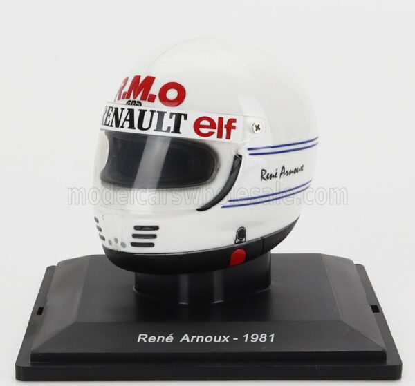 EDICOLA 1/5 HELMET | F1  CASCO - RENAULT RE20B N 16 SEASON 1981 RENE ARNOUX | WHITE