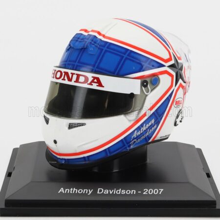 EDICOLA 1/5 HELMET | F1  CASCO - SUPER AGURI SA07 N 23 SEASON 2007 ANTHONY DAVIDSON | WHITE BLUE RED