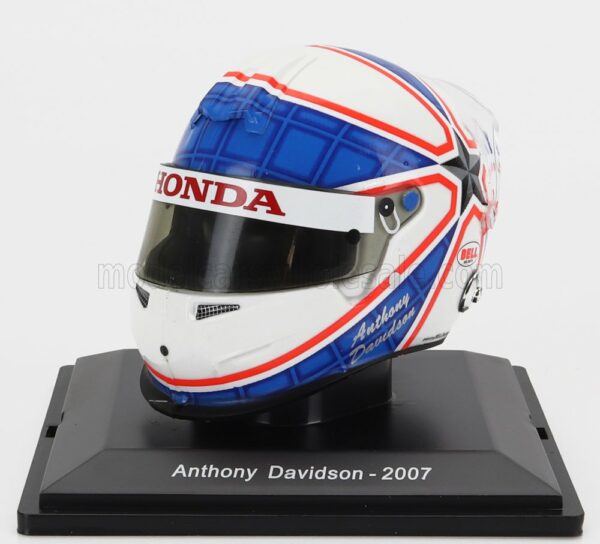 EDICOLA 1/5 HELMET | F1  CASCO - SUPER AGURI SA07 N 23 SEASON 2007 ANTHONY DAVIDSON | WHITE BLUE RED