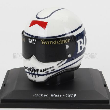 EDICOLA 1/5 HELMET | F1  CASCO - ARROWS A1B N 30 SEASON 1979 JOCHEN MASS | WHITE BLUE