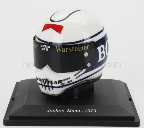 EDICOLA 1/5 HELMET | F1  CASCO - ARROWS A1B N 30 SEASON 1979 JOCHEN MASS | WHITE BLUE