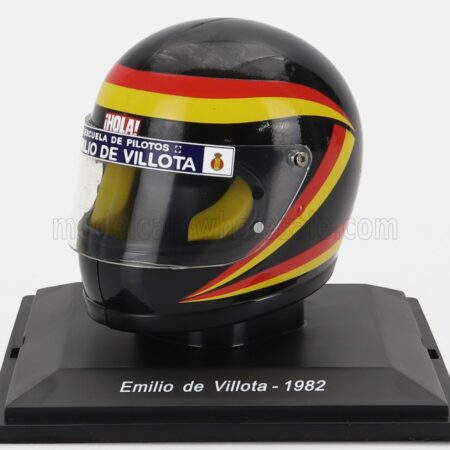 EDICOLA 1/5 HELMET | F1  CASCO - MARCH 821 N 19 SEASON 1982 EMILIO DE VILLOTA | BLACK YELLOW