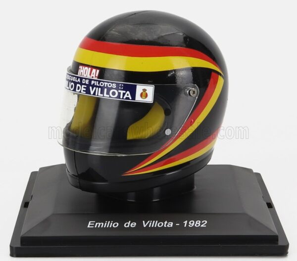 EDICOLA 1/5 HELMET | F1  CASCO - MARCH 821 N 19 SEASON 1982 EMILIO DE VILLOTA | BLACK YELLOW