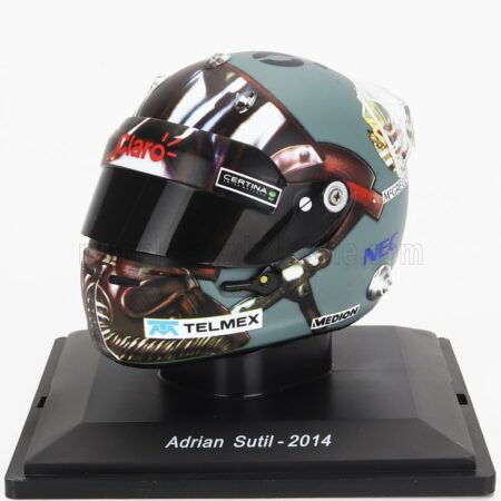 EDICOLA 1/5 HELMET | F1  CASCO - SAUBER C33 FERRARI N 99 SEASON 2014 ADRIAN SUTIL | GREY BLACK